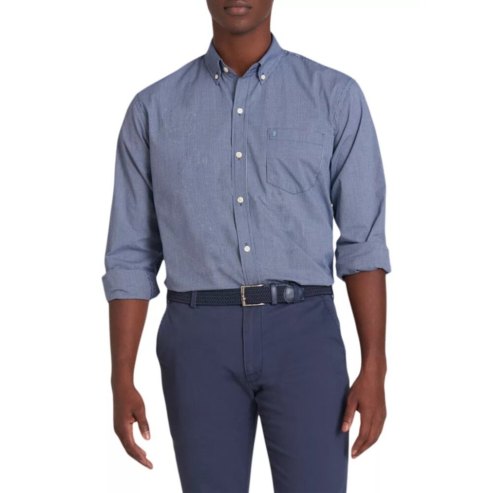 EUC! Izod Casual Mens Blue Button-Down Shirt Size XXL Long Sleeve Classic